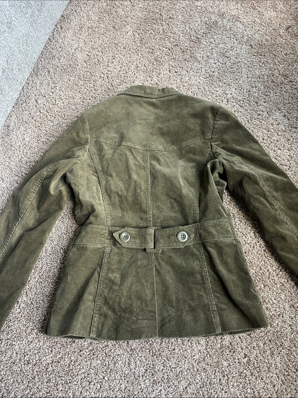 H&M Olive Green Corduroy Blazer Jacket Size 8 - Picture 6 of 9